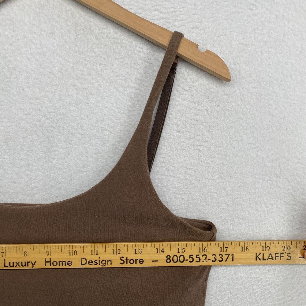 EILEEN FISHER Tank Top S Stretch Organic Cotton Scoop Neck Shelf Bra Brown USA - Picture 11 of 12